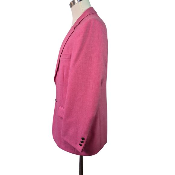 Andover Reed Pink 2 Button Wool Blend Vintage Sport Coat Blazer Jacket 42 Short - Picture 3 of 7